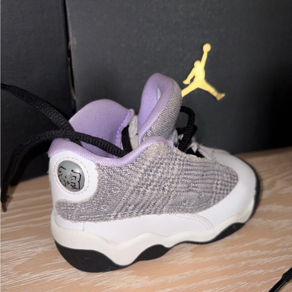Jordan 13 Retro (TD) White & Purple Sneakers - Picture 9 of 13